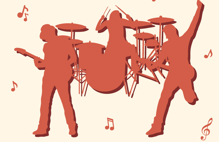 Illustrasjon av band